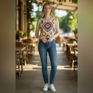 Altar'd State Multicolor Crochet Crop Top